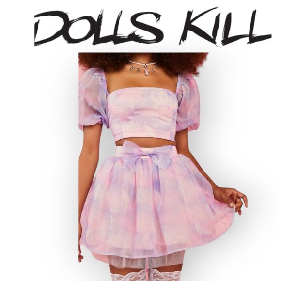 Dolls Kill Dresses & Skirts - Dolls Kill Sugar Thrillz Celestial Print Wish Come True | Top & Skirt Set | in M